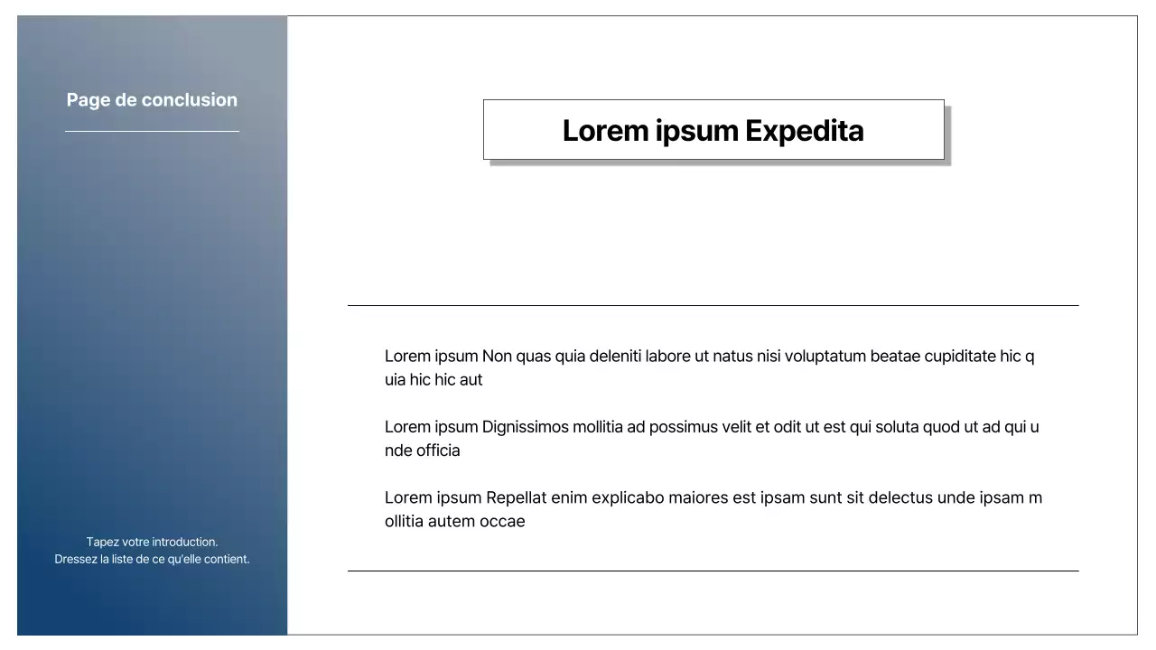 Un simple rapport de stratégie de marché en bleu marine et gris
