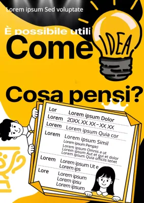 Poster promozionale del concorso di idee divertenti giallo e nero
