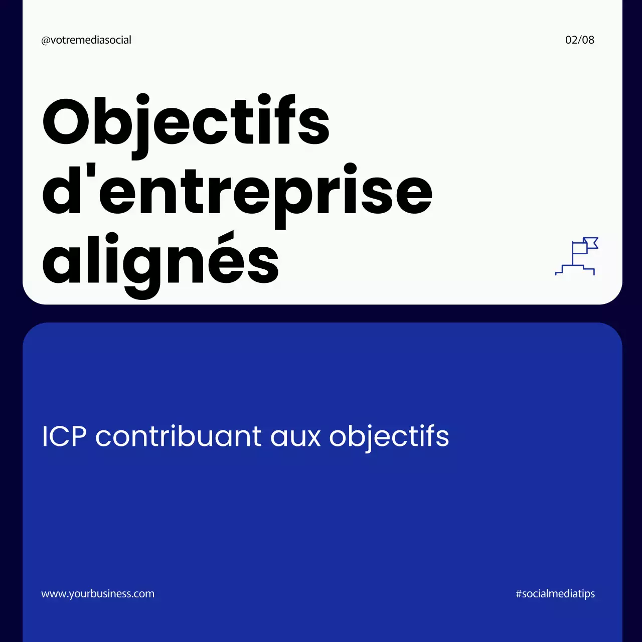 Navy Modern Simple Bold Steps to Implementing Effective KPIs Management Instagram Carousel Post (en anglais)