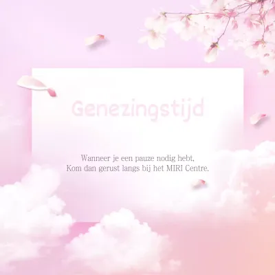 Promoot een eenvoudig genezingscentrum in roze en wit