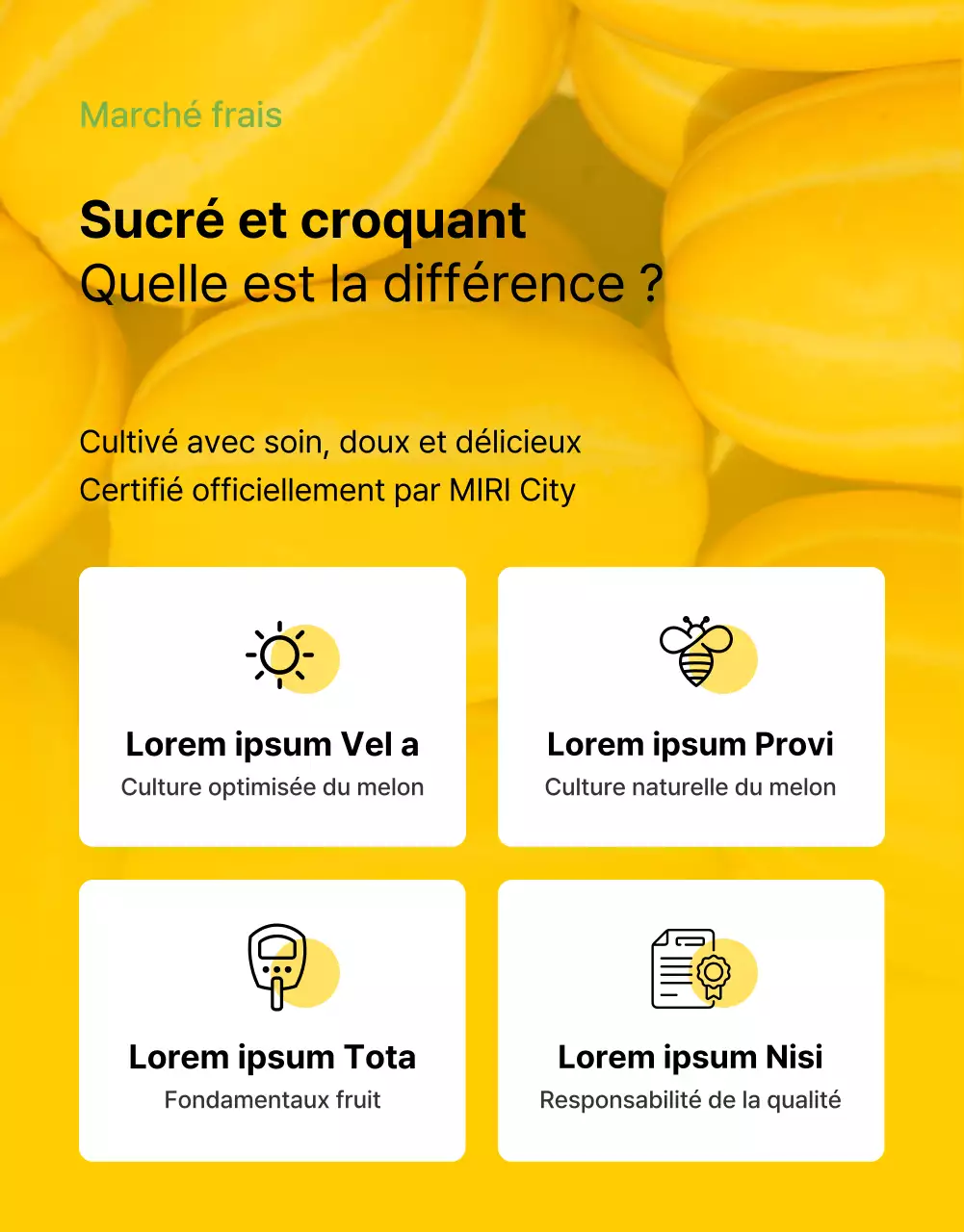 Promouvoir les fruits jaunes, simples et frais