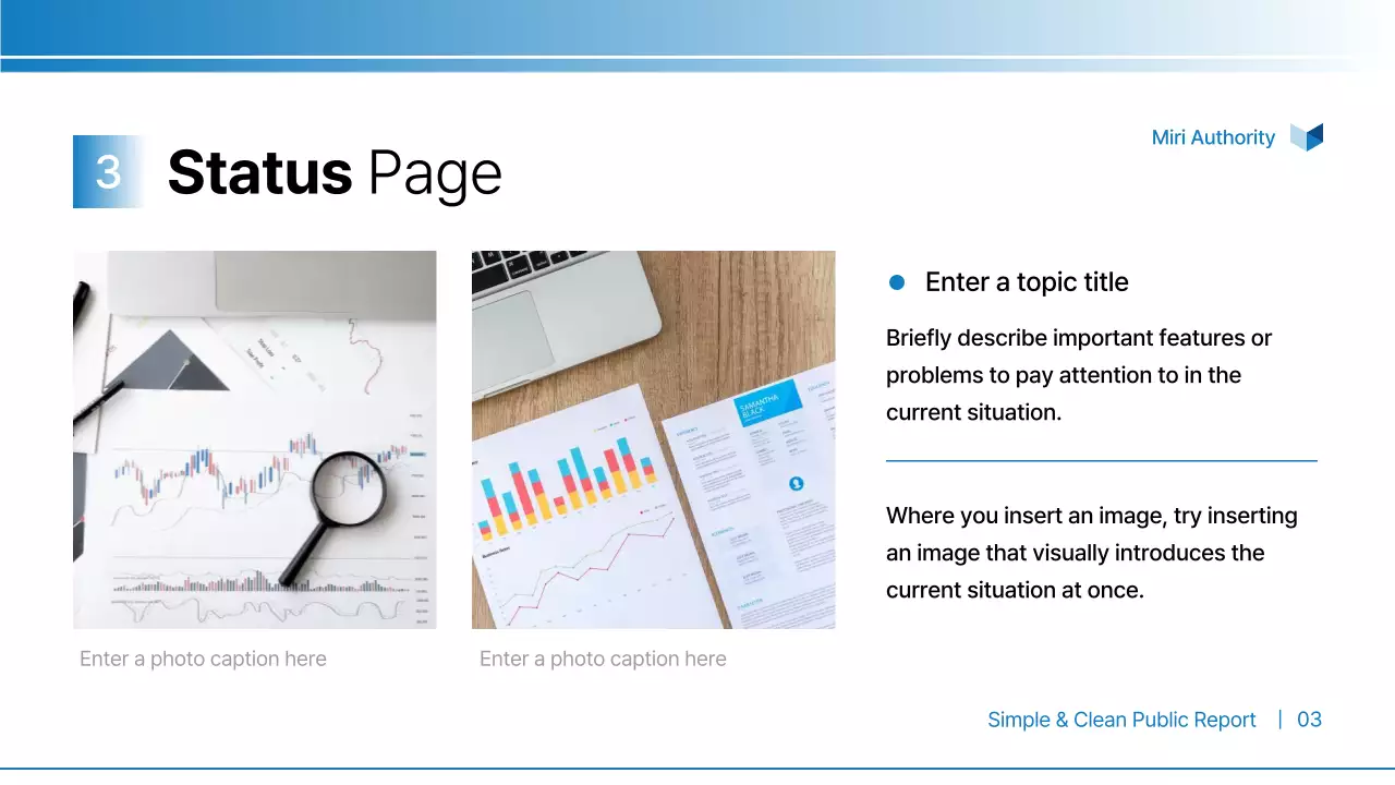 블루클린 공개 보고서 문서 프레젠테이션