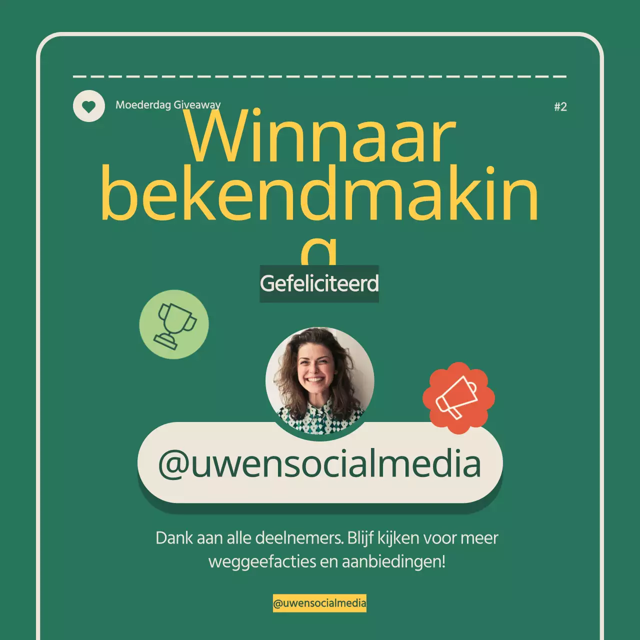 Groen Beige Eenvoudig Modern Moederdag Giveaway Aankondiging Instagram Carrousel
