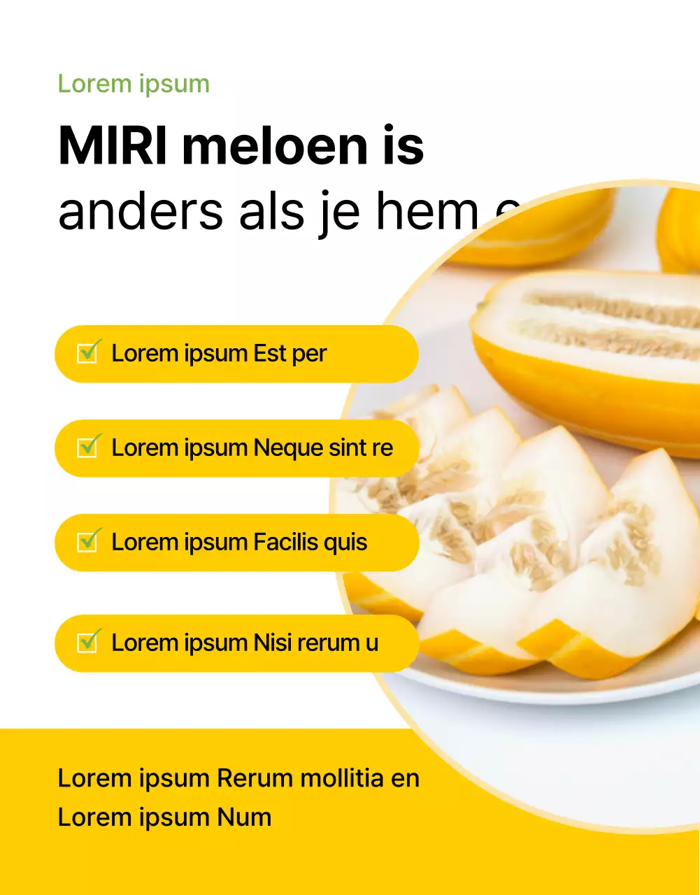 Geel, eenvoudig vers fruit promoten