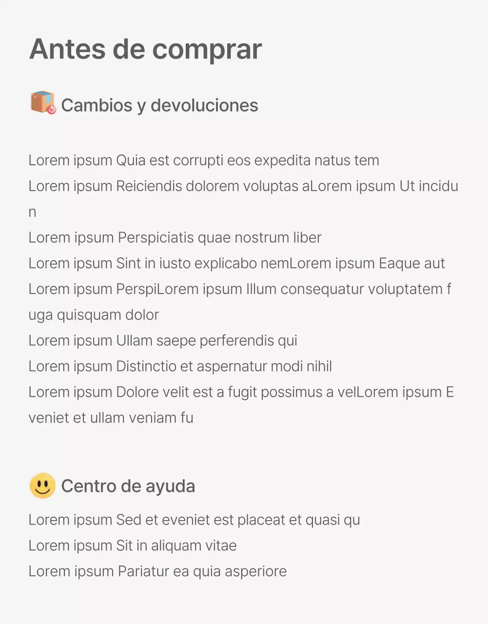 Un anuncio de un centro comercial de moda con sencillos emojis estilizados en blanco y gris