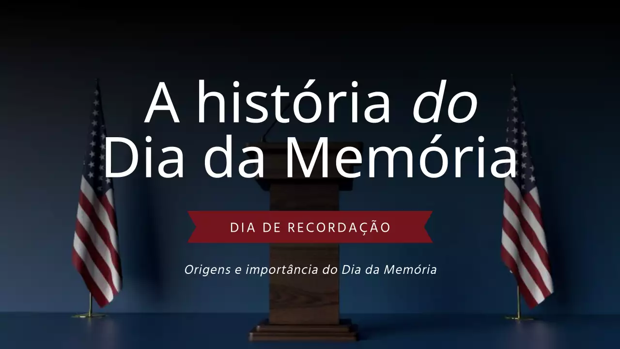 Publicidade elegante em preto e azul para o Dia da Memória