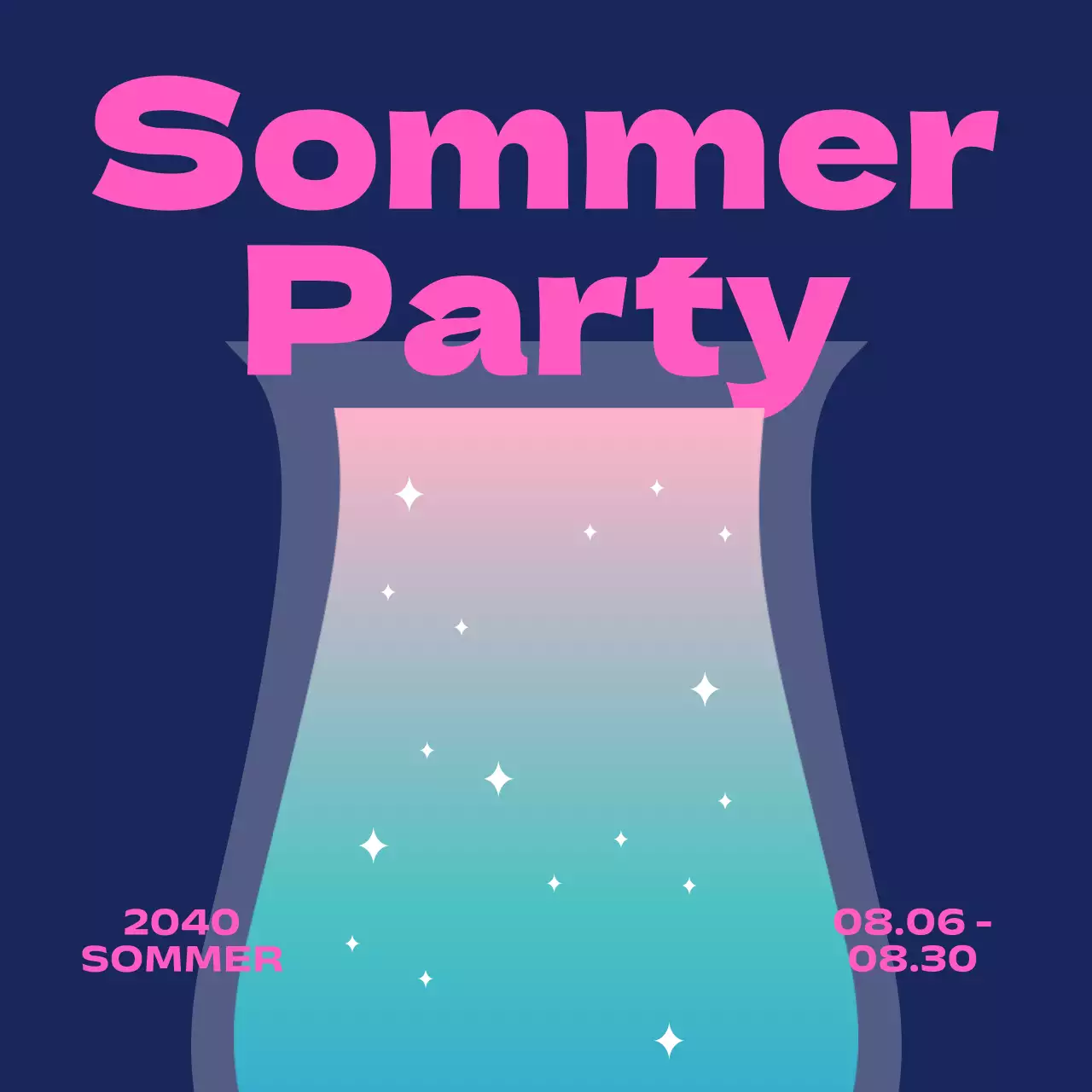 Sommerfestivals mit Farbverläufen, Glitzer und Gothic-Schriften