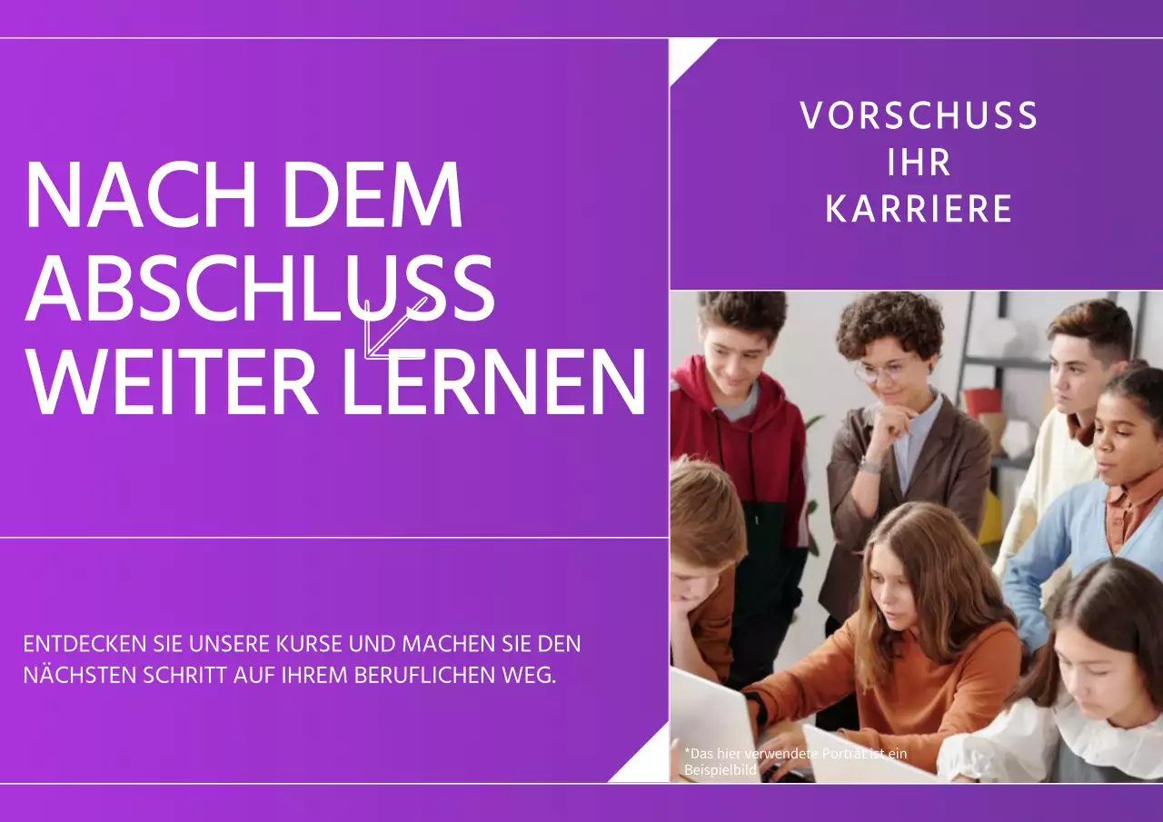 Violett und Weiß Modern Learning Kursanzeige