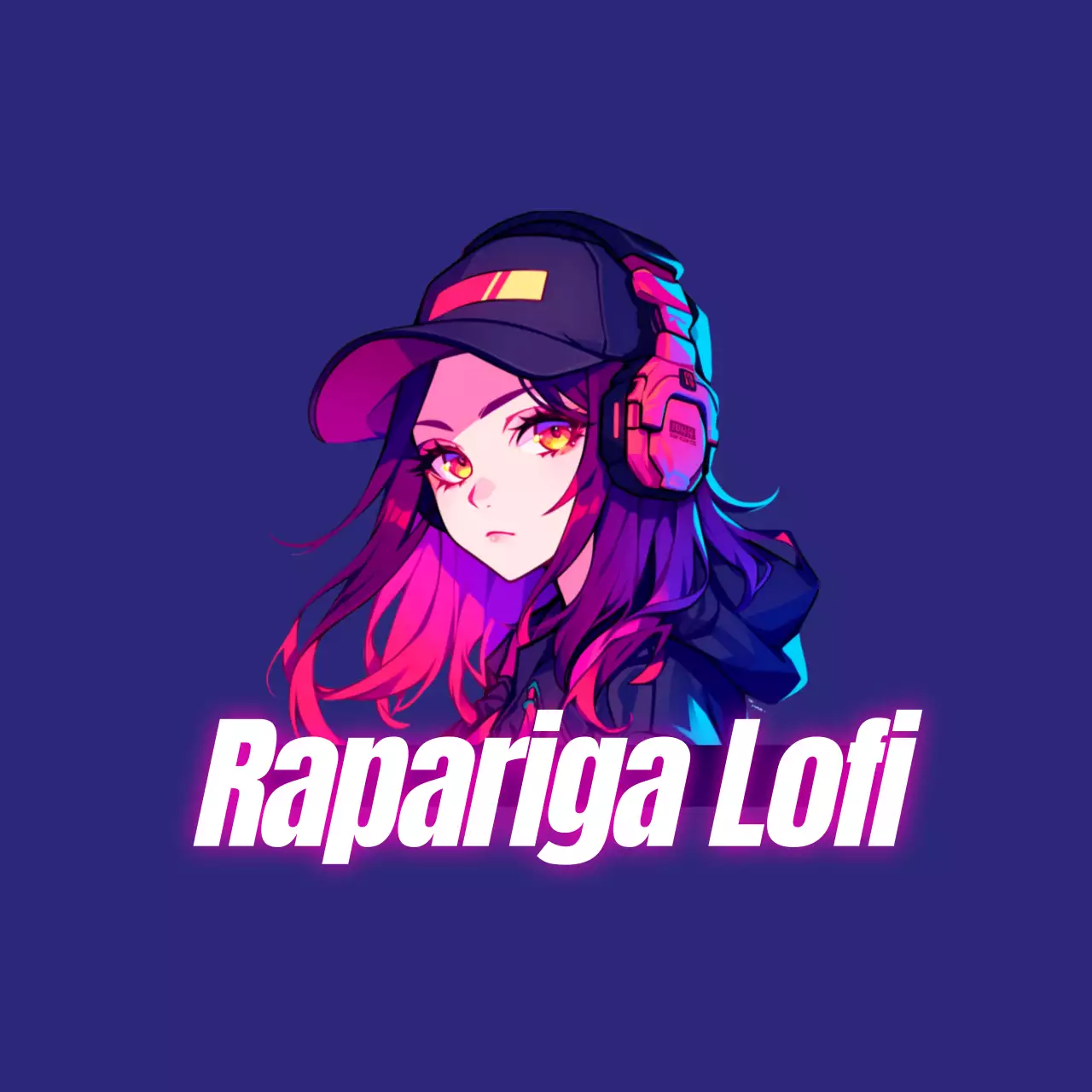 Convite roxo e cor-de-rosa com logótipo Gamer Retro