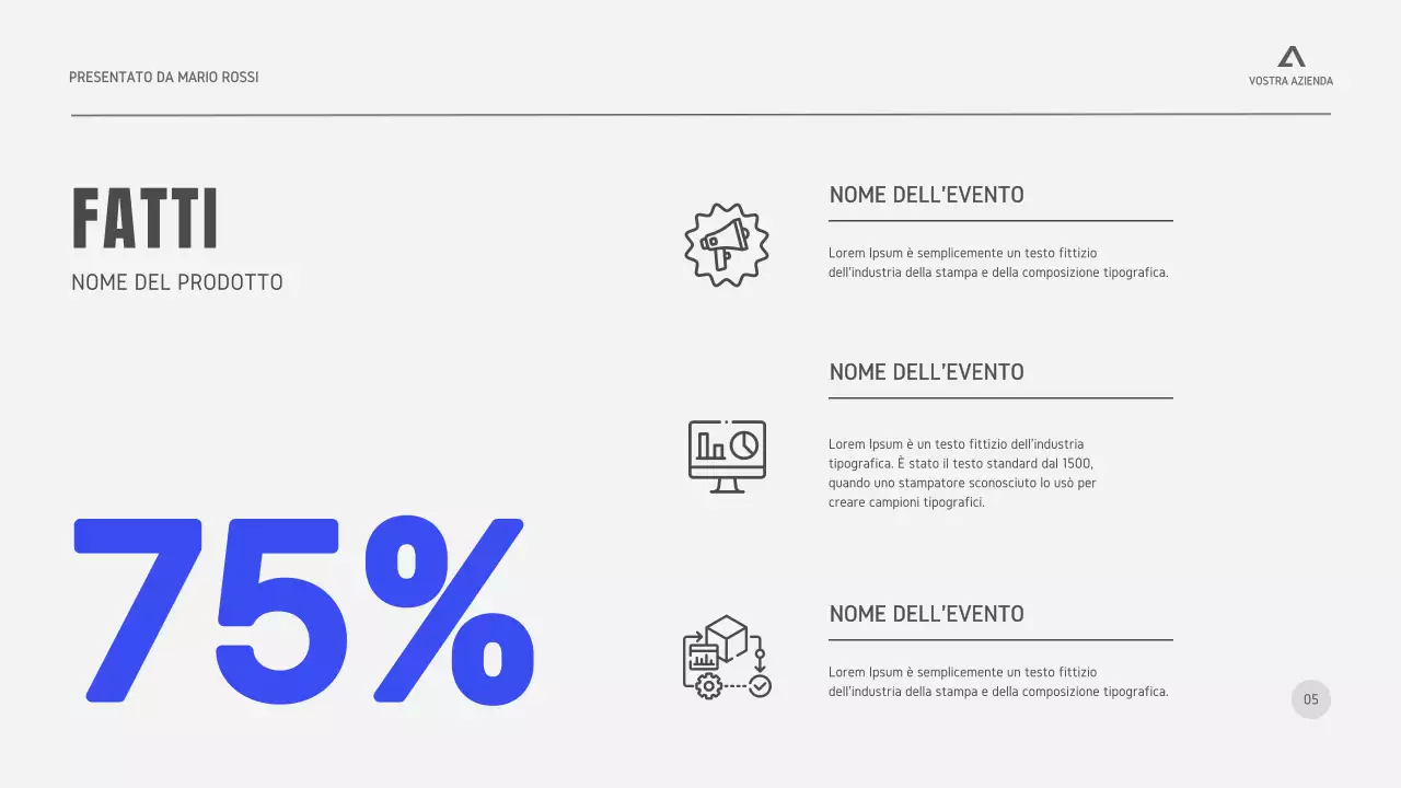 Nero Bianco Grigio Strategia aziendale minimale