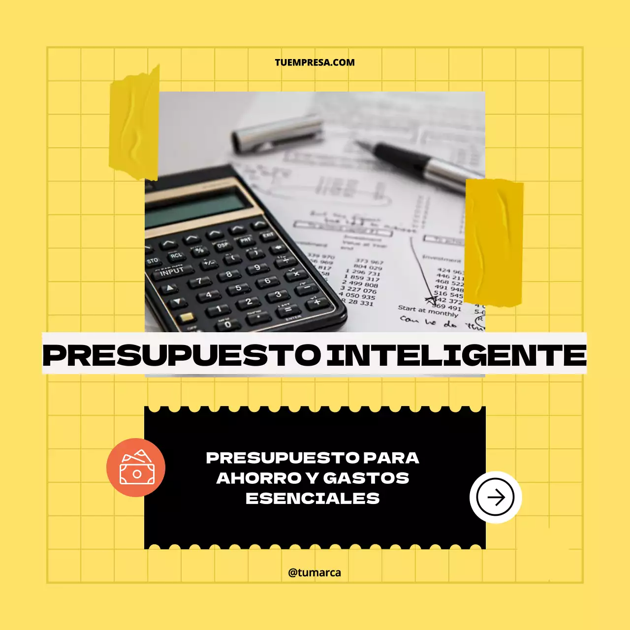 Amarillo Negro Geométrico Pop Consejos para mejorar tu plan de ahorro Carrusel de Instagram