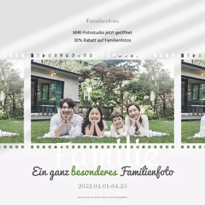 Grau und Grün Modernes Familienportrait Verkaufsankündigung