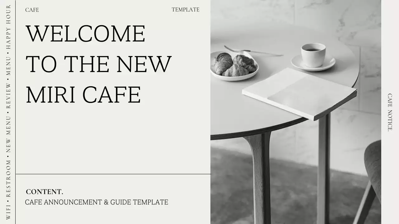 Beige Minimal Cafe Announcement Presentation