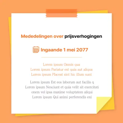 Basisprijsverhogingsgids in oranje en geel