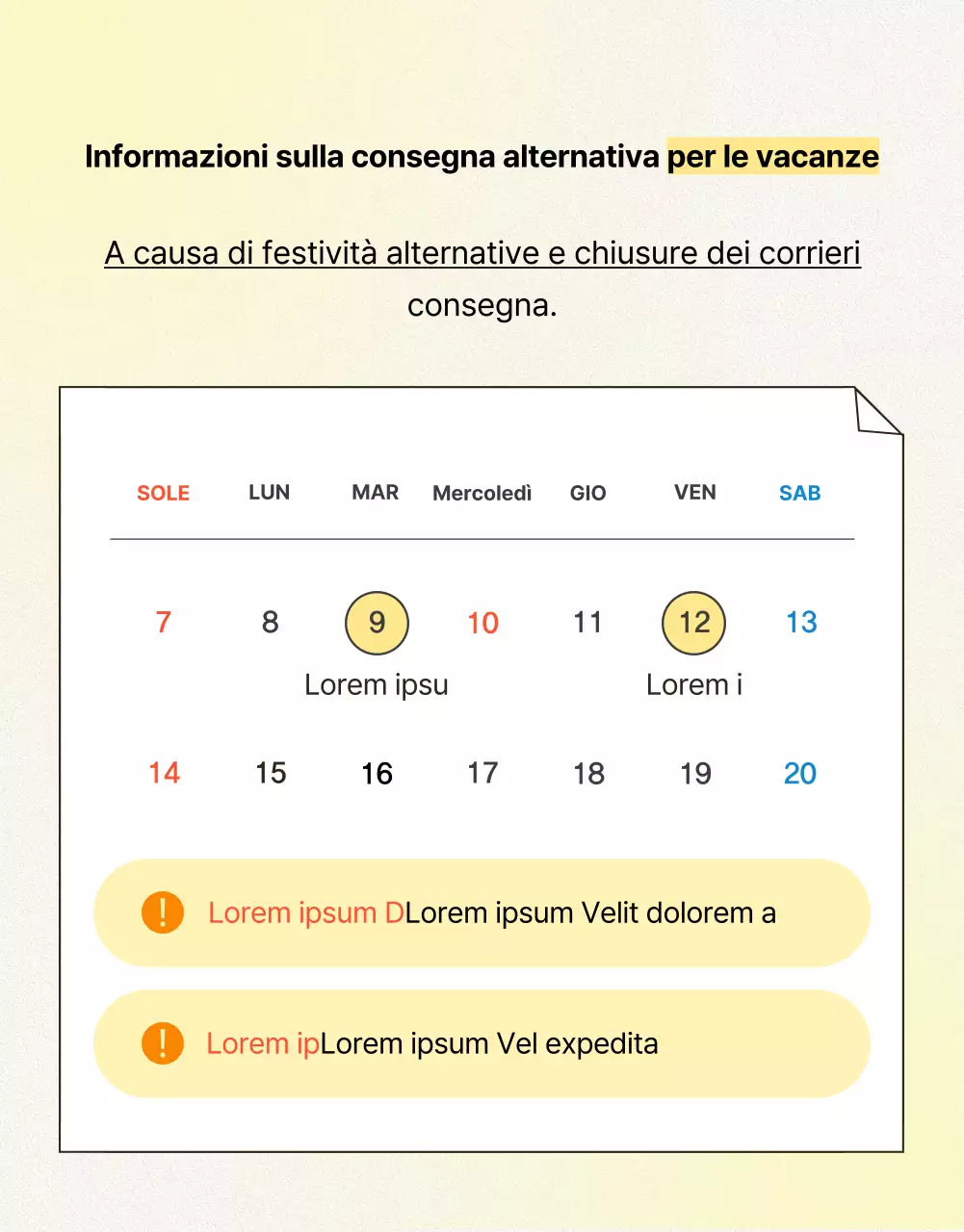 Promuovere semplici istruzioni e avvertenze gialle e arancioni per l'ottimizzazione dei dispositivi mobili.