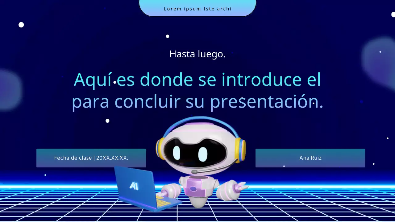 Día de la Ciencia Cibernética Chatbot Plan de lecciones en azul marino y azul claro