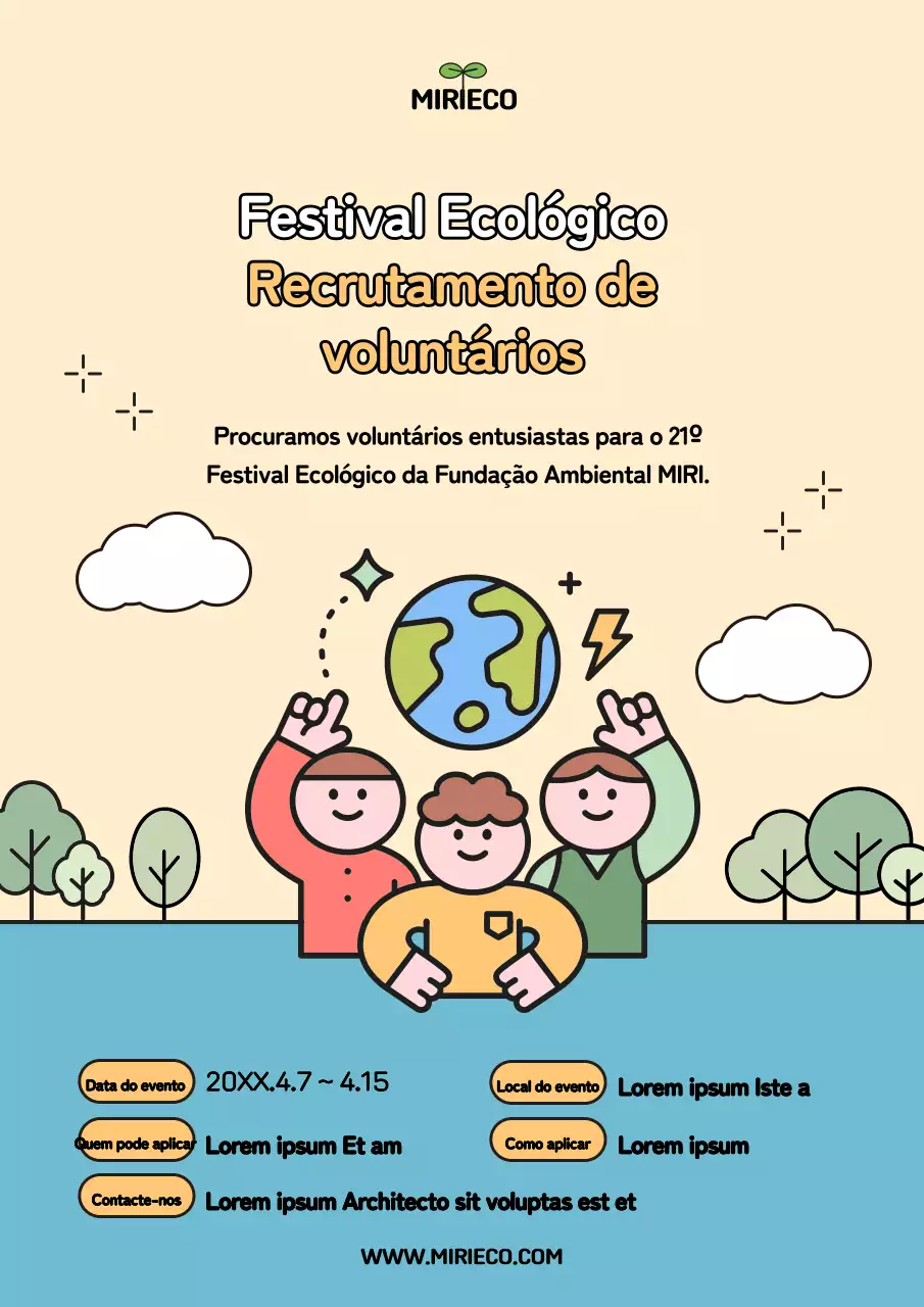 Procura-se voluntários para o festival ecológico amarelo e azul deste ano