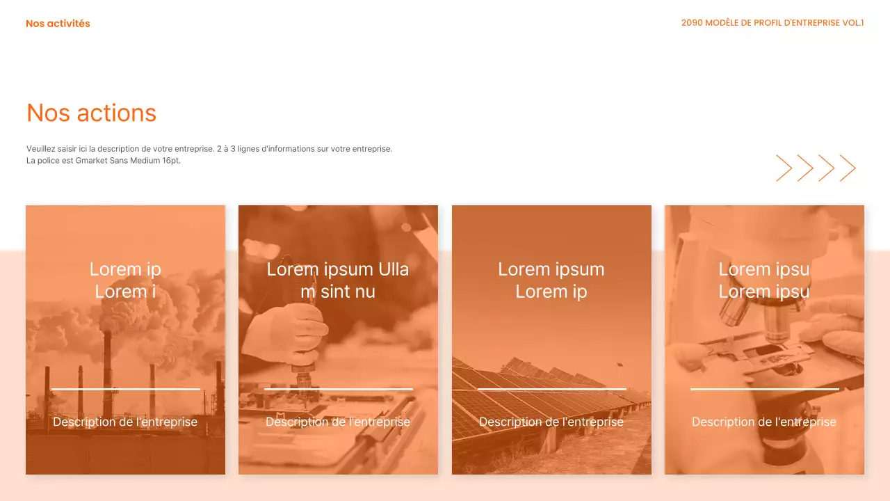 Papier à en-tête moderne, orange et blanc, d'une entreprise de produits chimiques industriels lourds