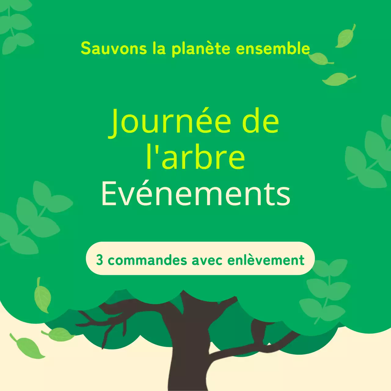 Faites la promotion de votre événement Arbor Day avec du pop art vert et brun