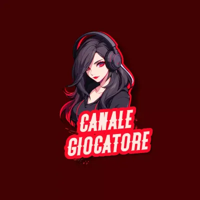 logo del canale lady gamer illustrato in nero e rosso titolo principale