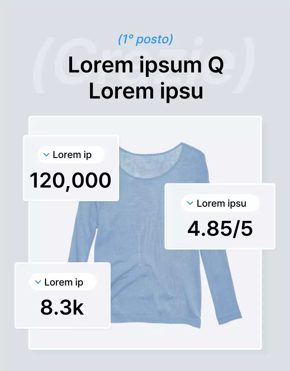 Promuovere una pagina di dettaglio mobile di moda blu e bianca di tendenza