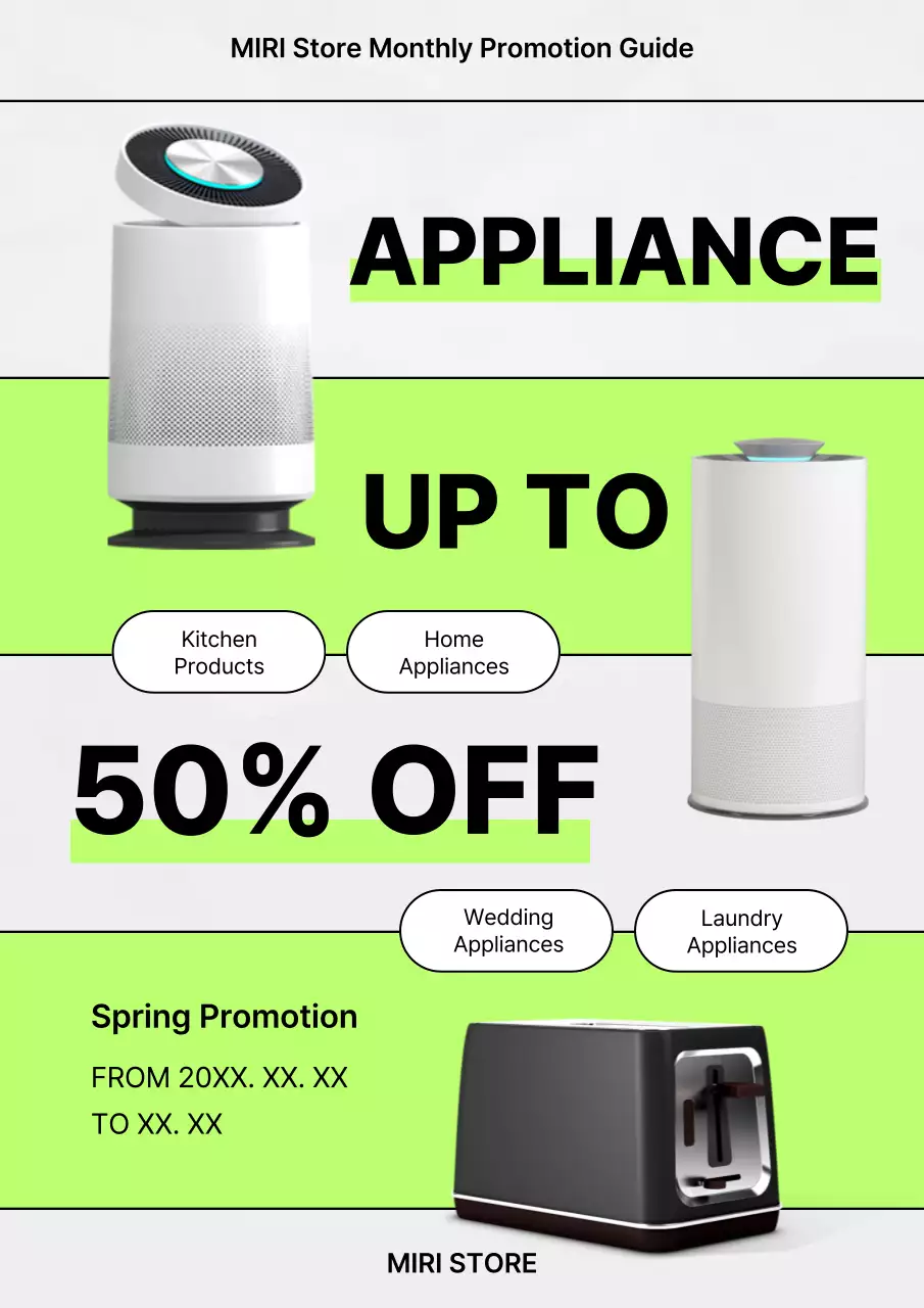 Green Modern Appliance Promotion Poster
