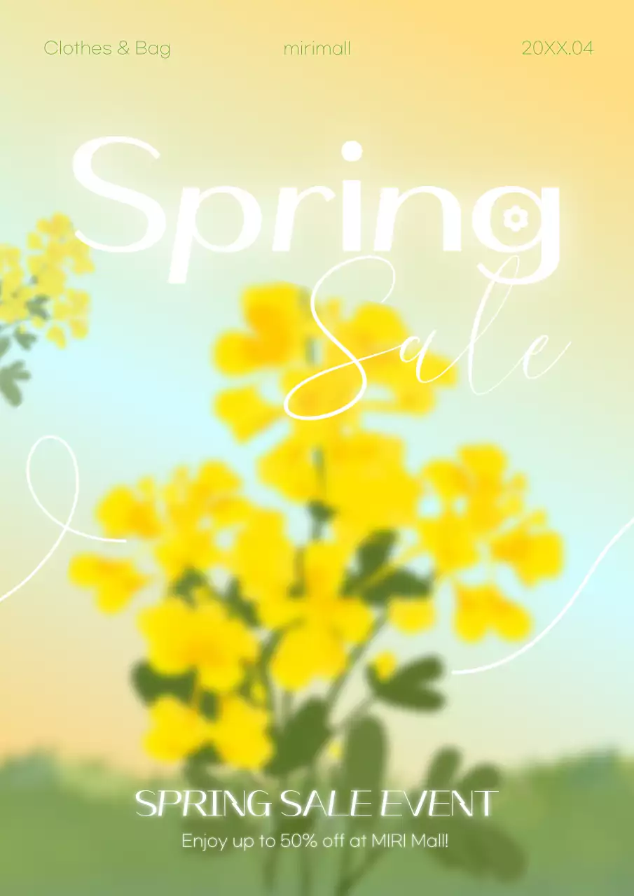 Yellow Elegant Spring Promotion Poster