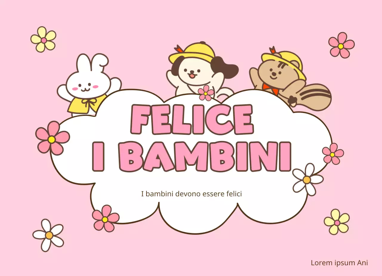 Fondazione per il benessere carina e coccolosa con personaggi di animali