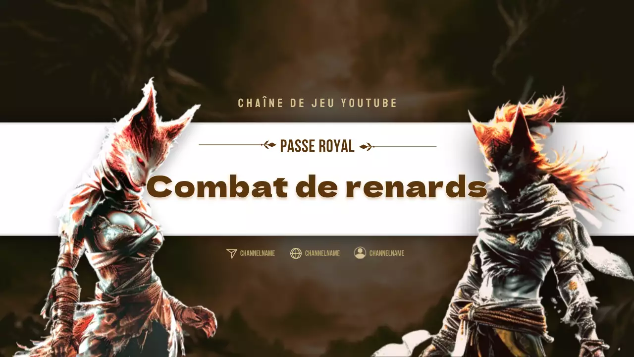 Faites la promotion de votre chaîne de jeux médiévaux en marron et noir