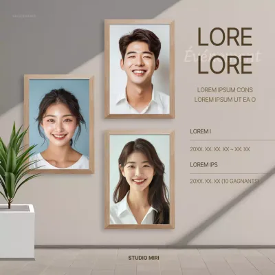 Publicité moderne pour une séance photo dans les tons beige et marron