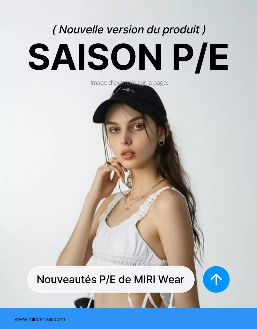 Promouvoir une page de couverture de mode bleue et blanche très tendance