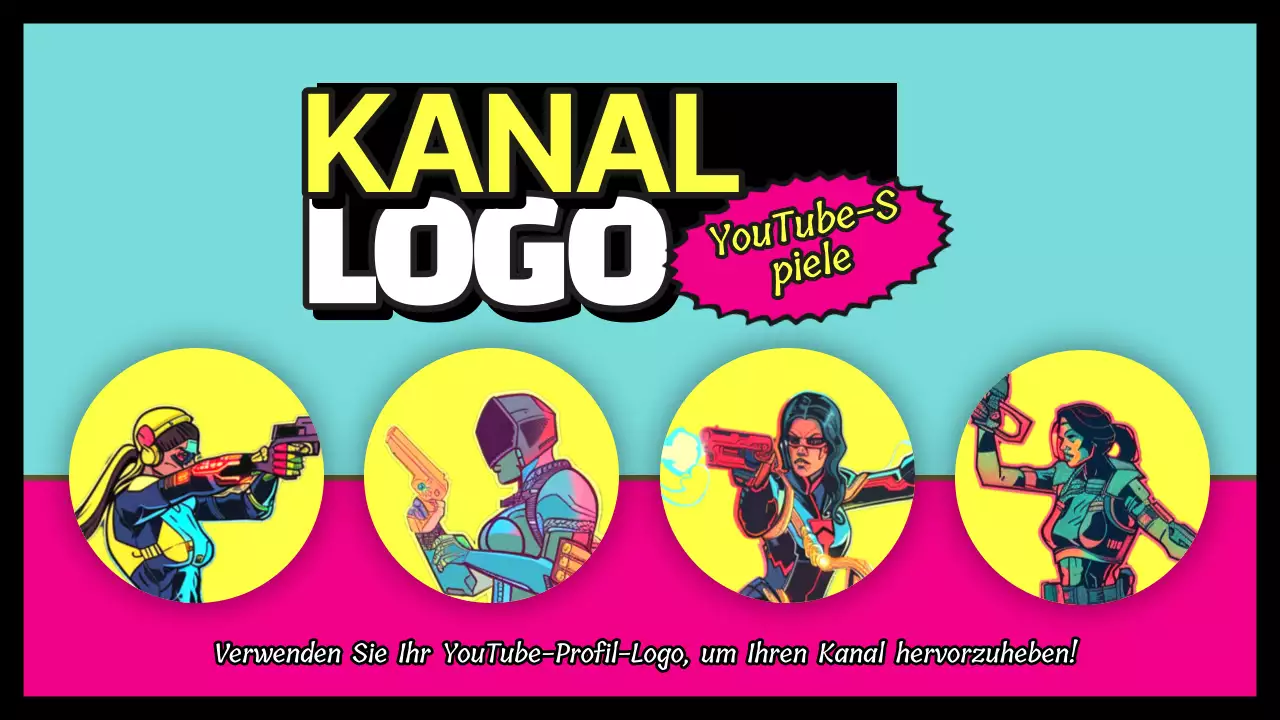 Retro-Gaming-YouTube-Miniaturansicht in Rosa und Gelb