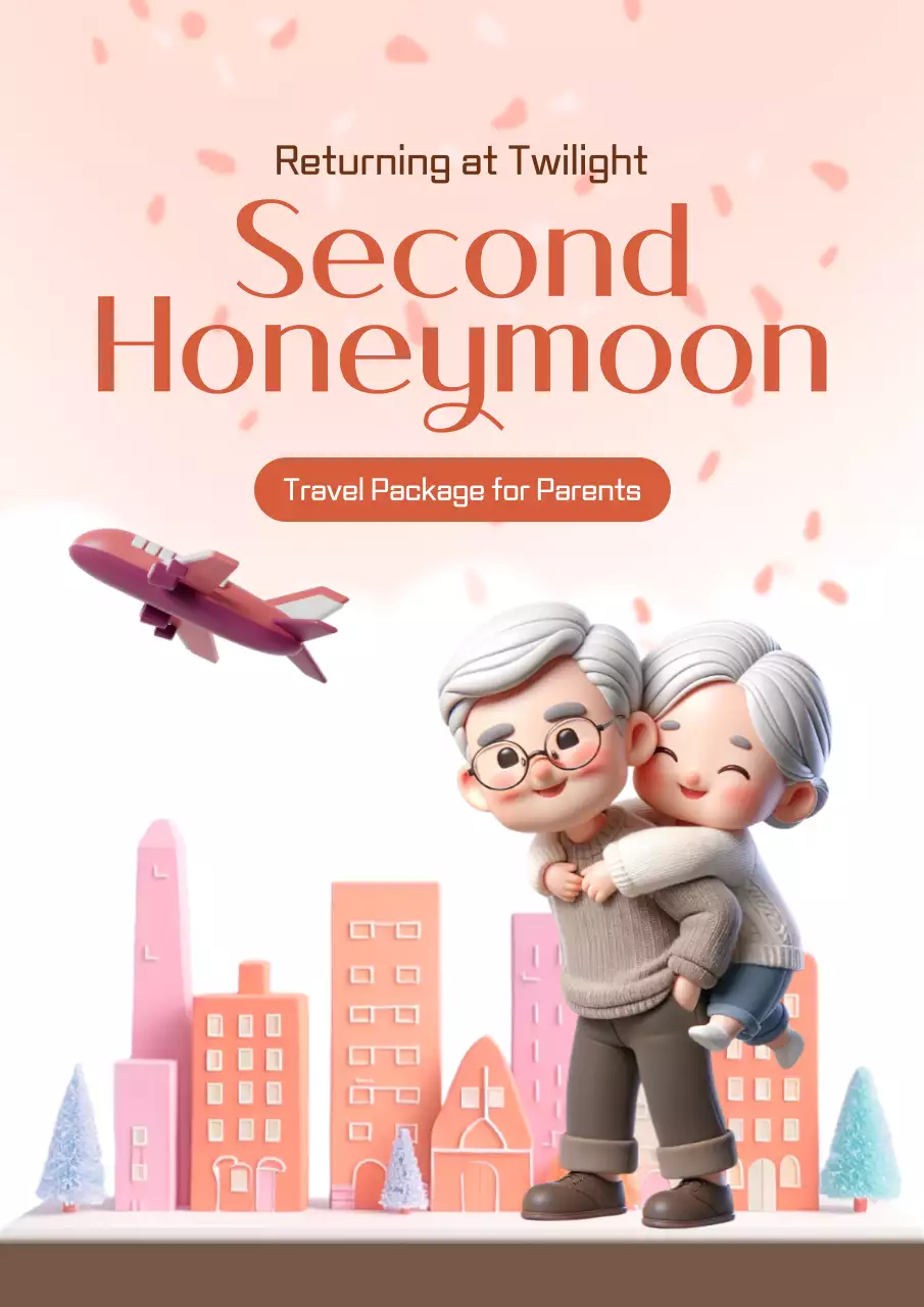 Coral Trendy Travel Promotion Poster