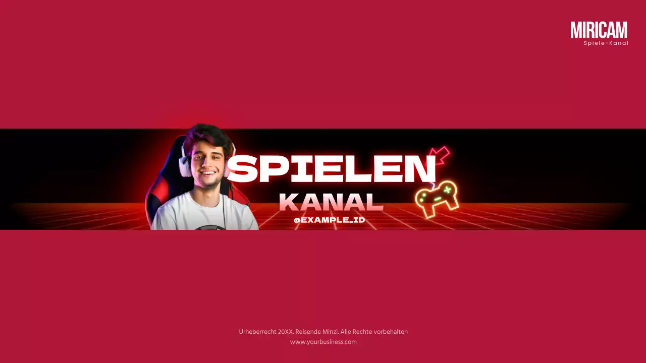 Schwarzer und roter Cyberpunk-inspirierter Gaming-YouTube-Kanal mit Kunstcover