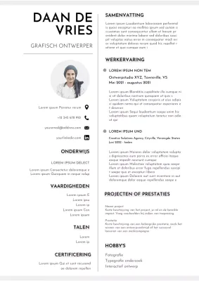 Grijs Minimalistisch Grafisch Ontwerper CV