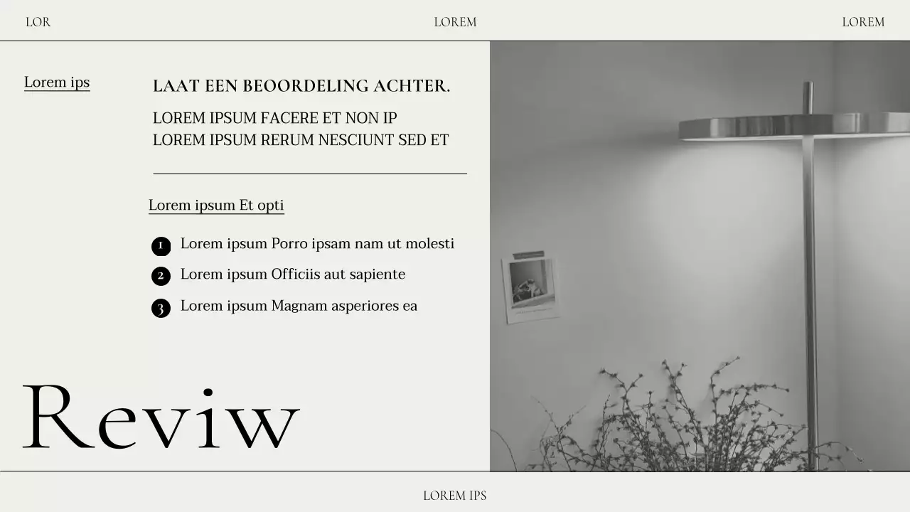 Aankondiging van een collectie moderne cafés in beige