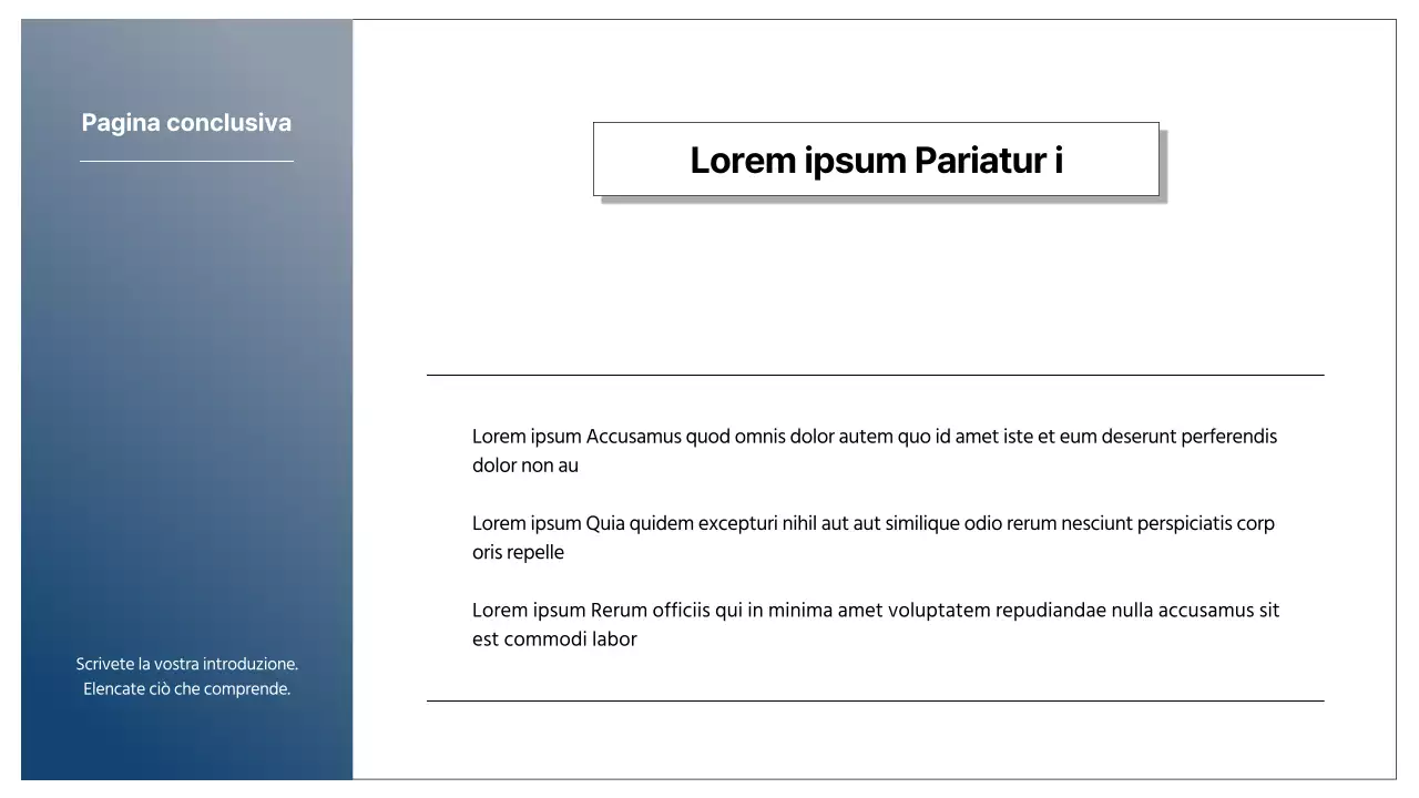 Un semplice rapporto di strategia di mercato in blu navy e grigio