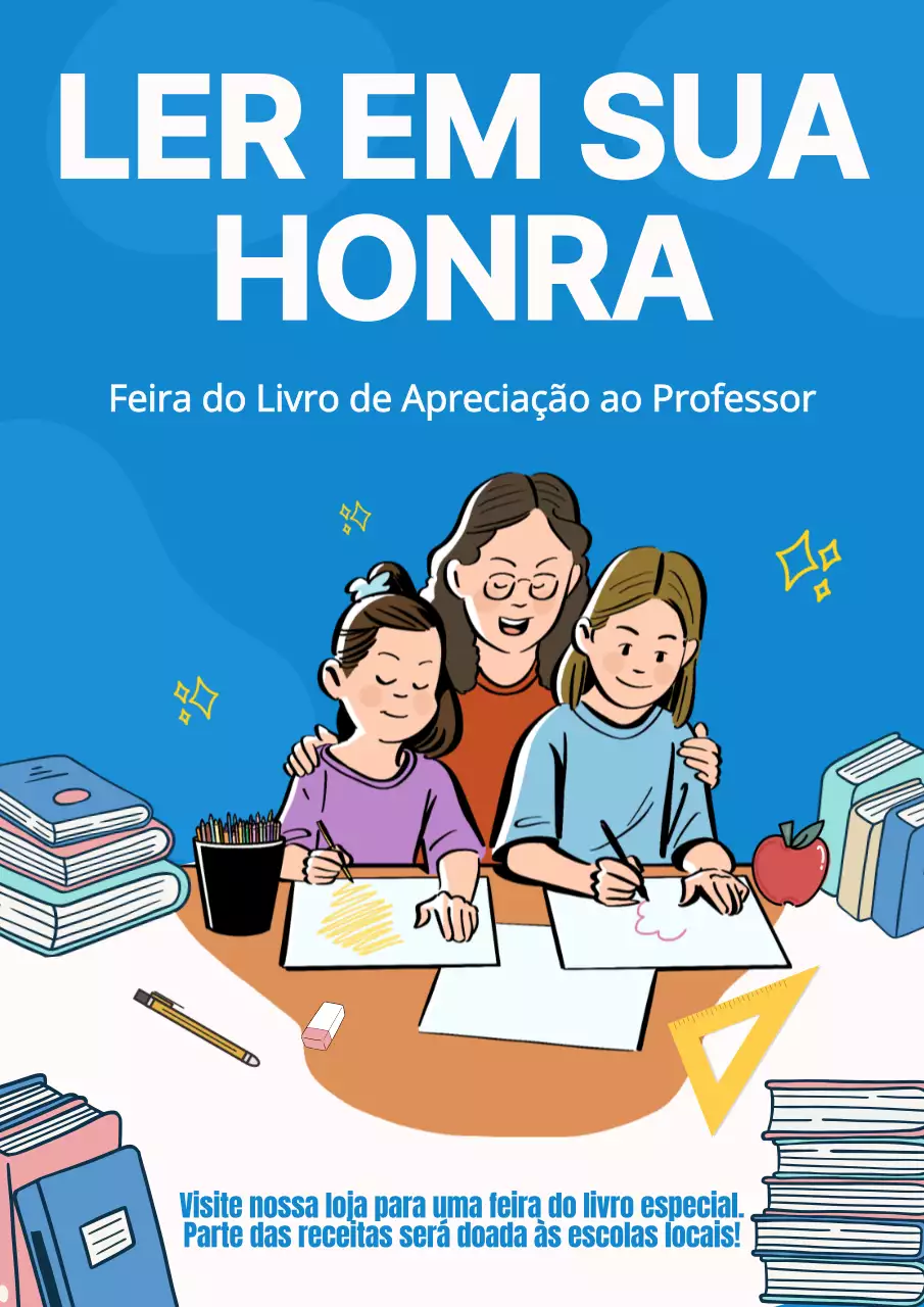 Cartaz educativo ao nível dos olhos