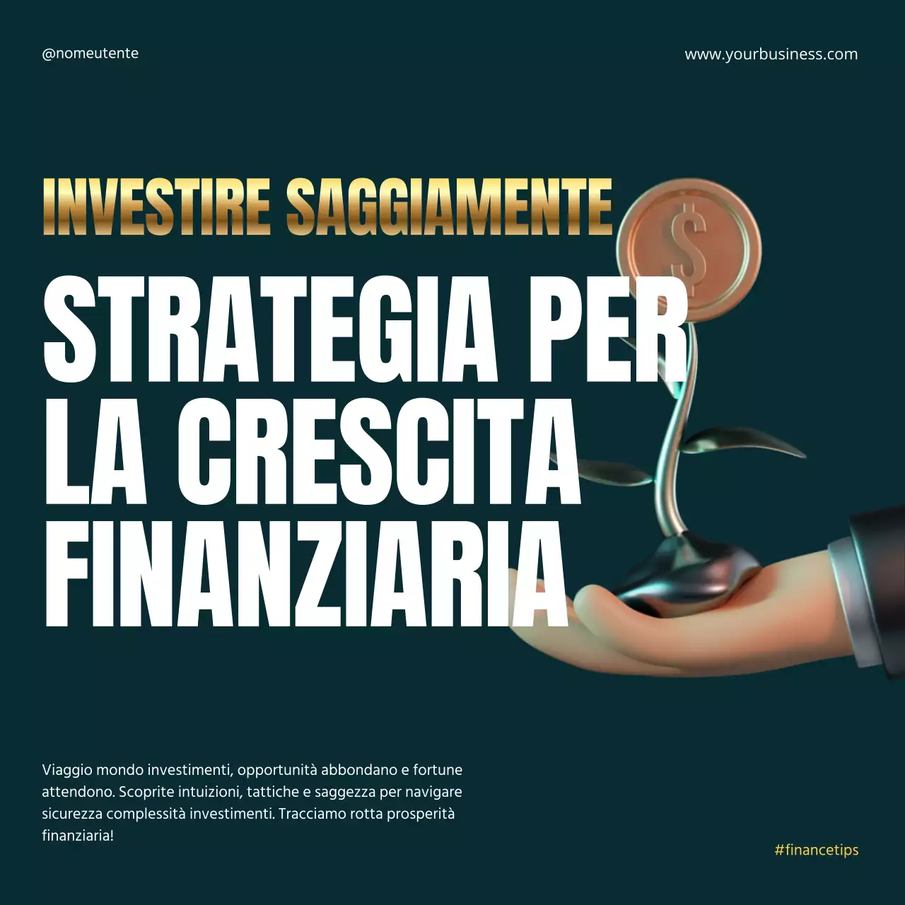 Oro nero Elegante Metalic Grassetto Investimento Strategia finanziaria Instagram Carosello Post