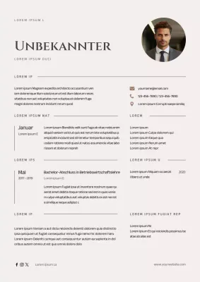 Creme Minimal Business Analyst Lebenslauf