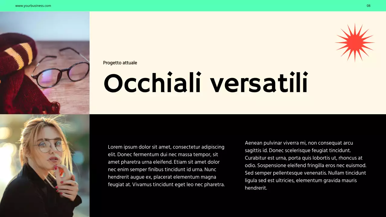 Purple Green Bold Fashion Profilo aziendale Introduzione dell'azienda