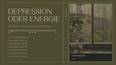 Einfaches depressives Playlist-Cover in Khaki und Weiß