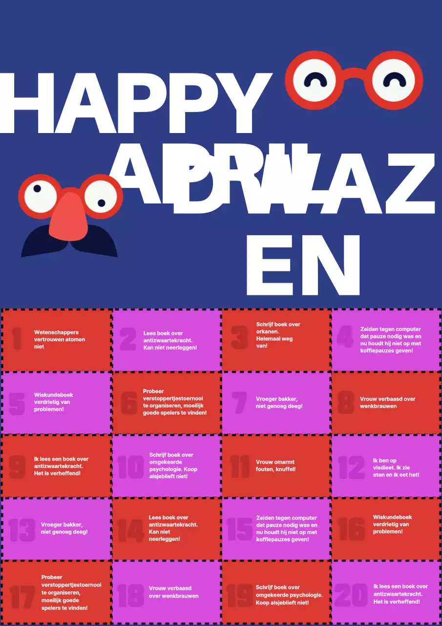 Inleiding Blauwe en Rode Moderne Grappen Activiteit