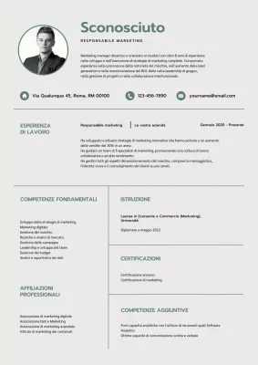 Avorio Minimal Marketing Manager Resume