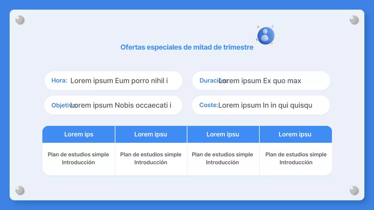 Un simple aviso escolar azul y blanco