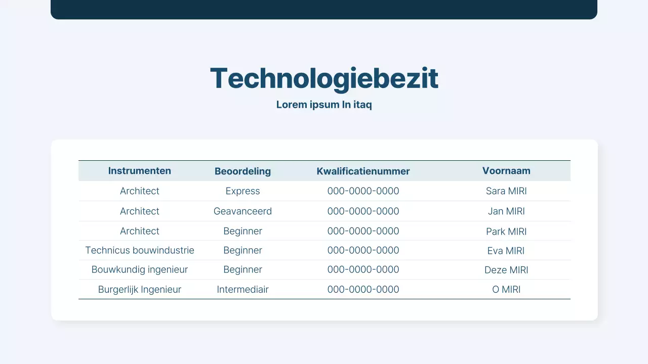 Een eenvoudig, marineblauw verslag van de tijdwaarneming van een bouwbedrijf