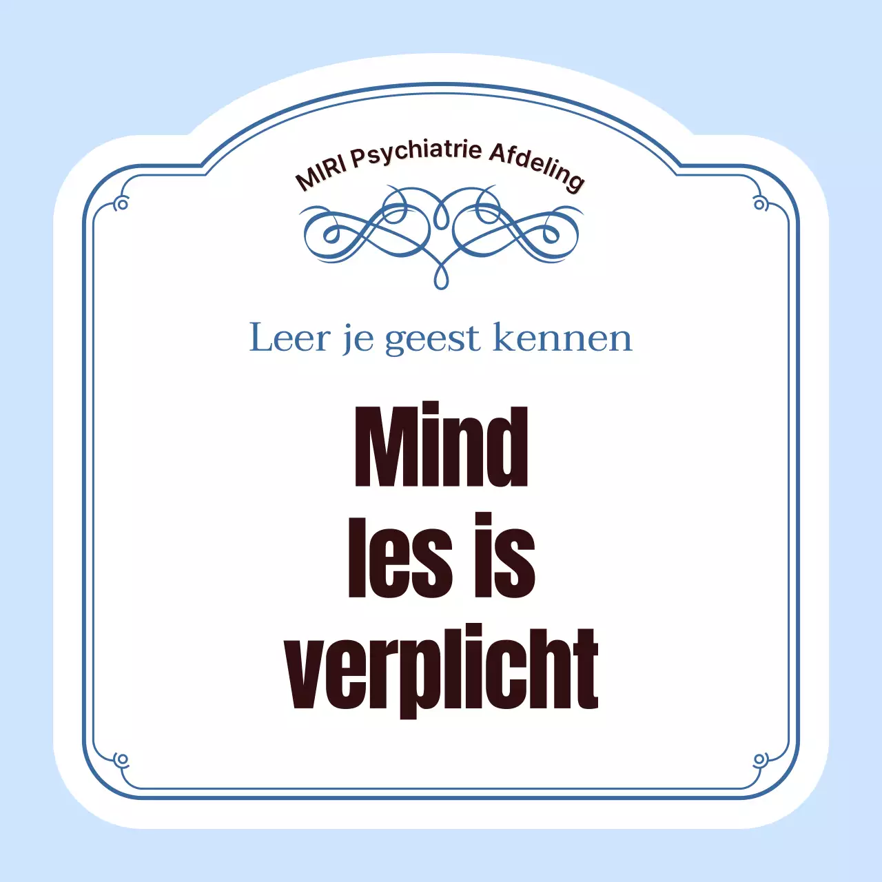 Eenvoudige advertentie met ziekenhuislogo in lichtblauw