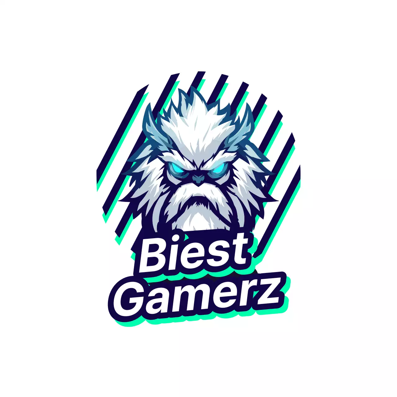 Blau und Neon Bold Beast Logo Werbung