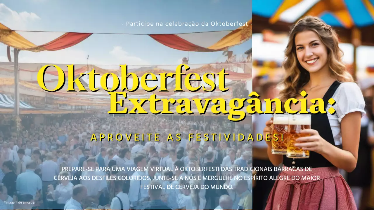 Introdução à celebração da Oktoberfest simples azul e vermelha