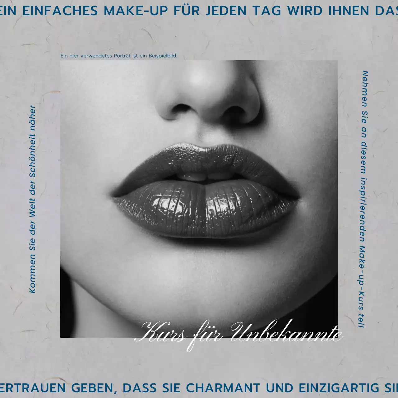 Grau Blau und Weiß Trend Makeup Artist Beauty School Promotion